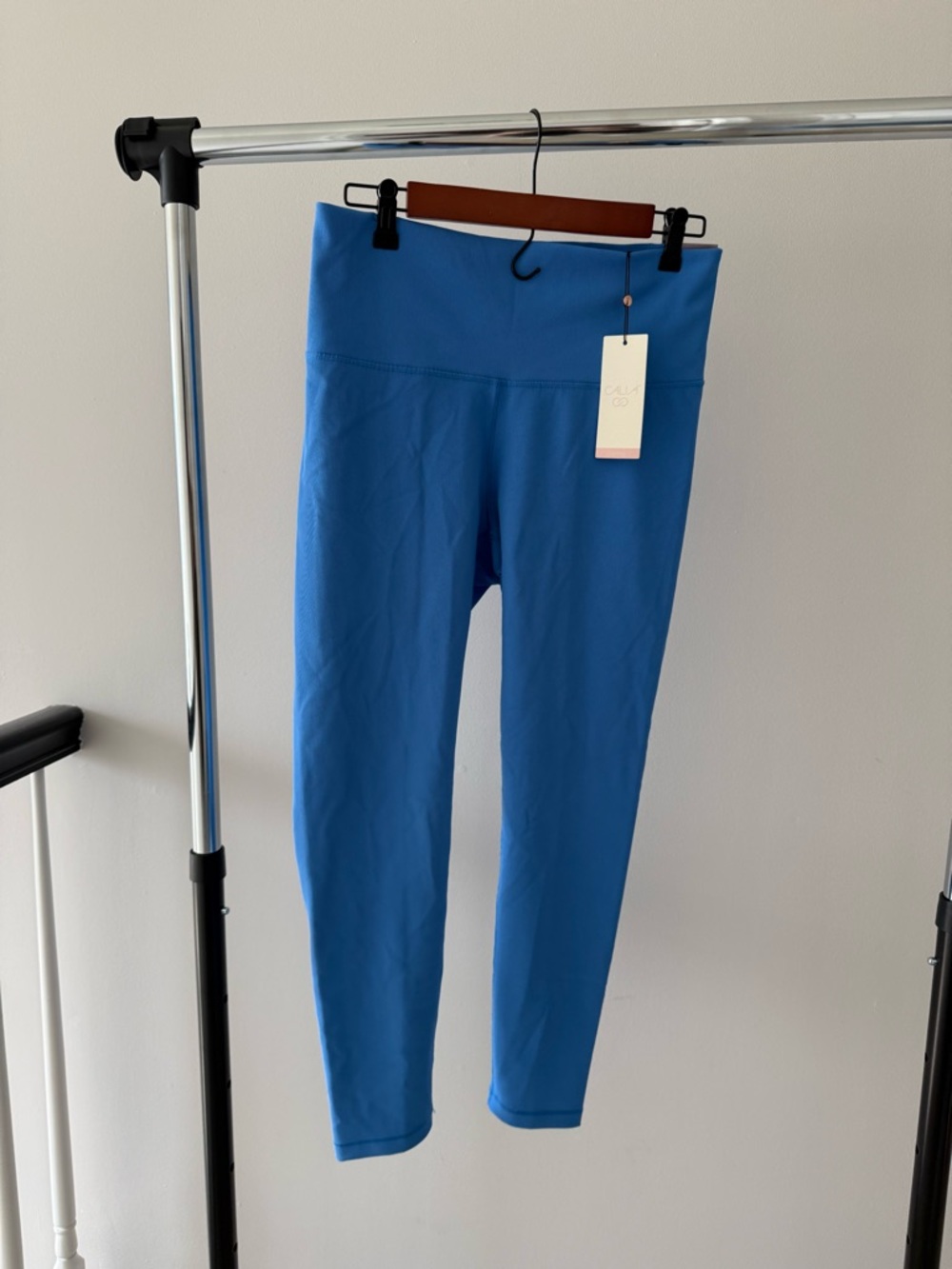 CALIA Blue Ribbed High Rise 7/8 Leggings - Size L